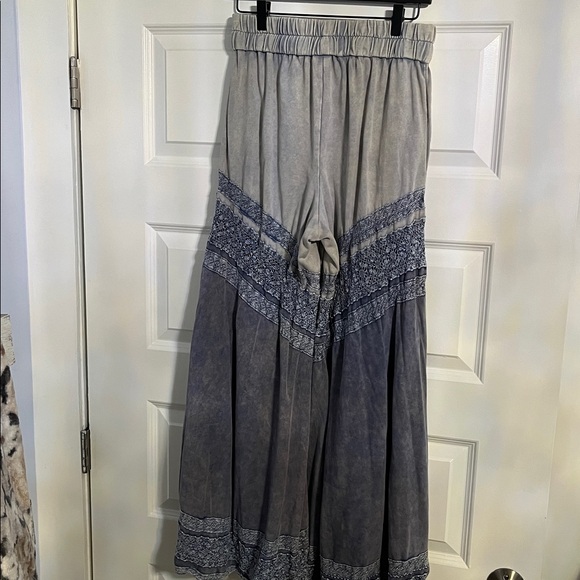 Oli & Hali Bohemian NWOT Wide Leg Pants Lace & Terry - Picture 7 of 10
